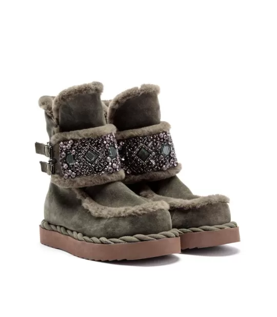 Best Sale Alma en Pena Buy Ankle Boot With Fur And Trim