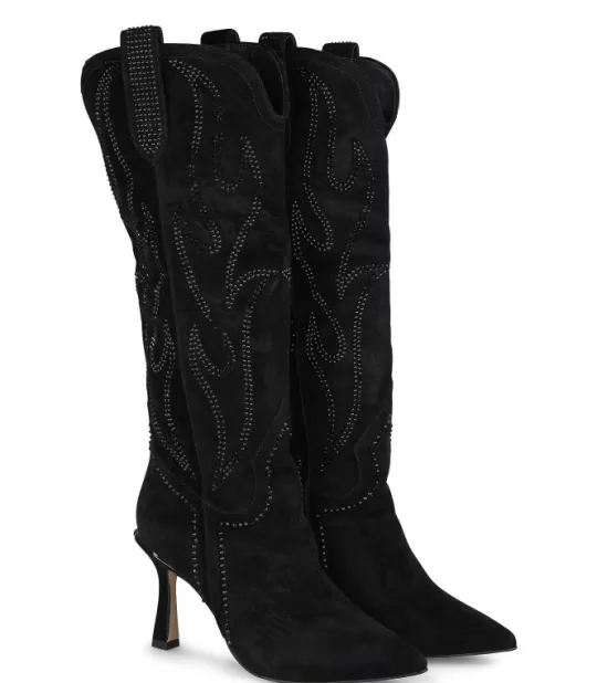 Shop Alma en Pena Buy Heeled Boot With Rhinestones