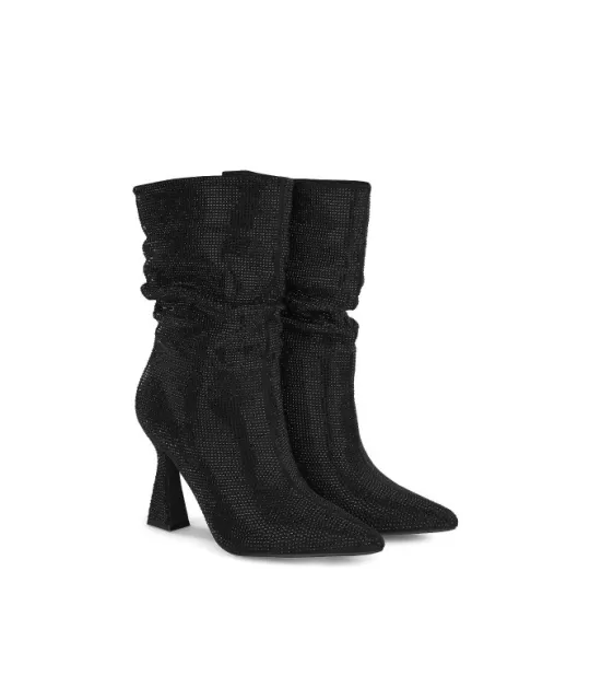 Online Alma en Pena Buy Textured Crumpled Shank Ankle Boot